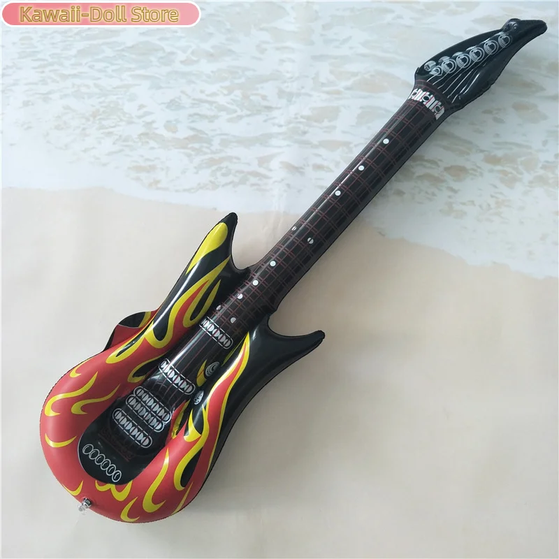 PVC Inflatable Flame Guitar Rock Star Guitar Toy Women Men Carnival Party Adult Kids Party Decorations Music Festival Props