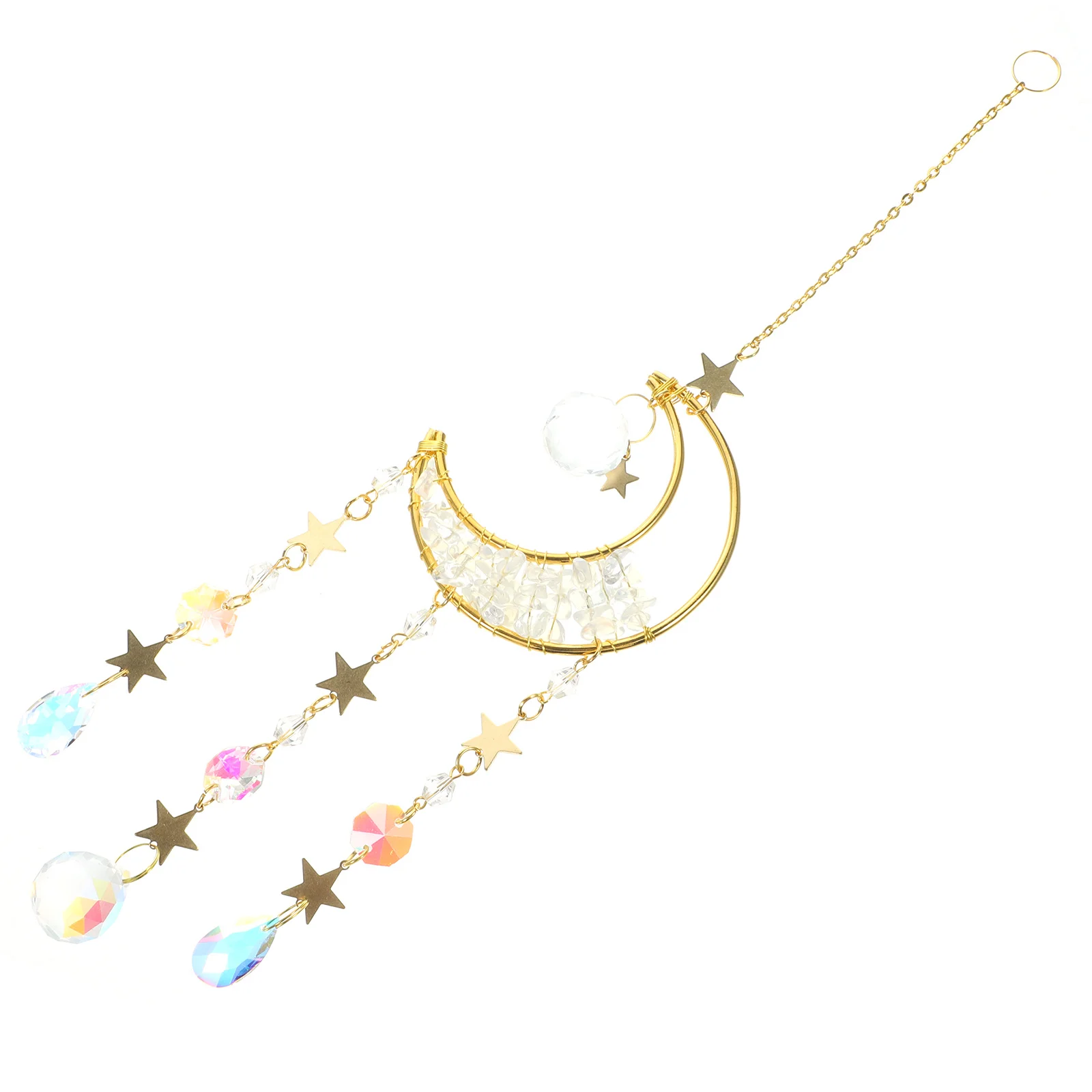 

Elegant Glass Moon Suncatcher Hanging Decor for Window Home Bedroom Garden Sun Catcher Gift Moon Car Accessories