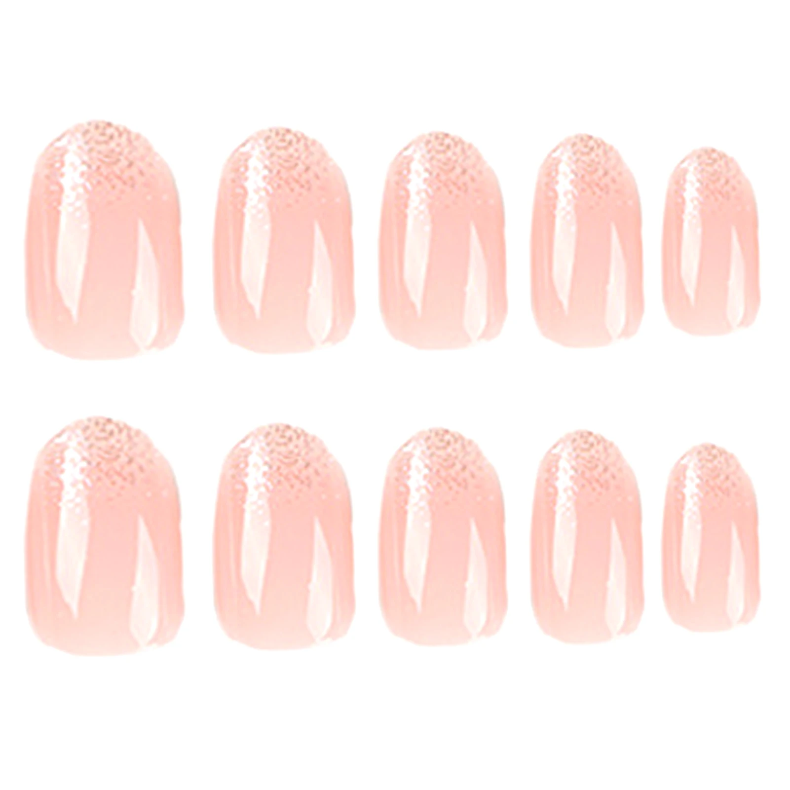 Pink Translucent Short Fake Nails Popular Durable Press-on Nails for Fingernail DIY Decoration