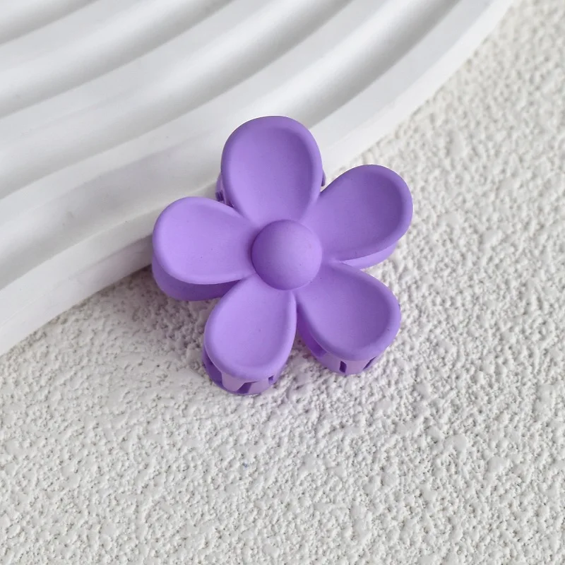 Korean Style Candy Color Flower Hair Claw Matte Non Slip Bun Clip Cute Hair Accessories for Women Girls Daily Use