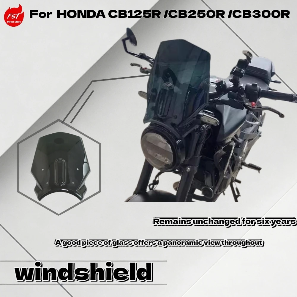 For Honda CB125R CB250R CB300R 2018-2026 Heightened Front Windshield Wind Deflector