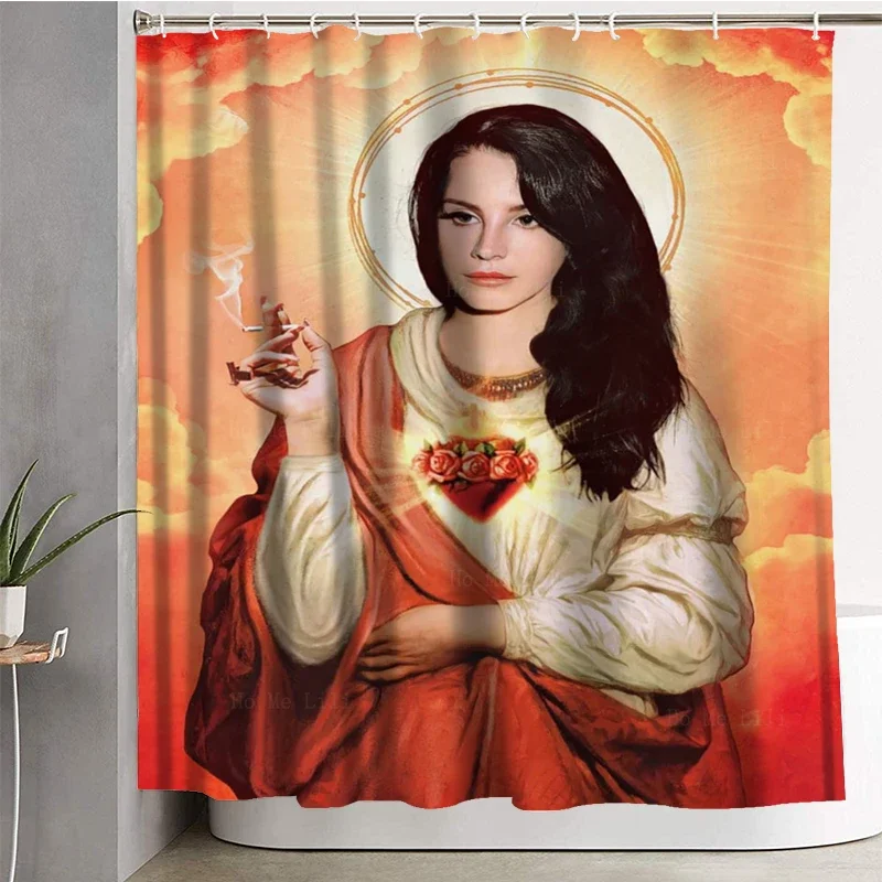 Pop Culture Figures Portrait Jesus Meme Poster Goddess Lana Saint Joker Humor Shower Curtains By Ho Me Lili For Bathroom Decor