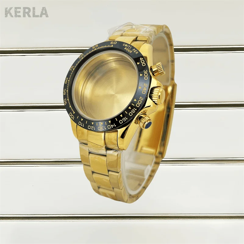 39,2mm Silber-Roségold Herrenuhr Stahlgehäuse für Daytona VK63 VK64 Quarzwerk Gehäuse Uhrenteile Zubehör Passend für 20mm Armband – Detail 10