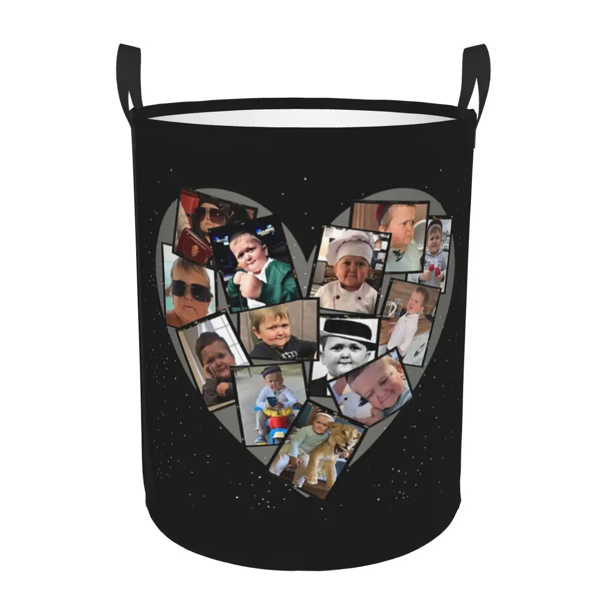 Hasbulla Magomedov Heart Collage Dirty Laundry Baskets Foldable Large Waterproof Clothes Toys Basket For Home Children's