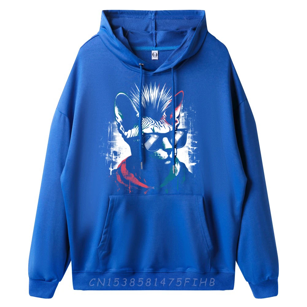 Sphynx Cat Punk Vintage Graphic Canadian Sphynx Lover Cute Oversized Hoodie Camiseta Masculina Thanksgiving