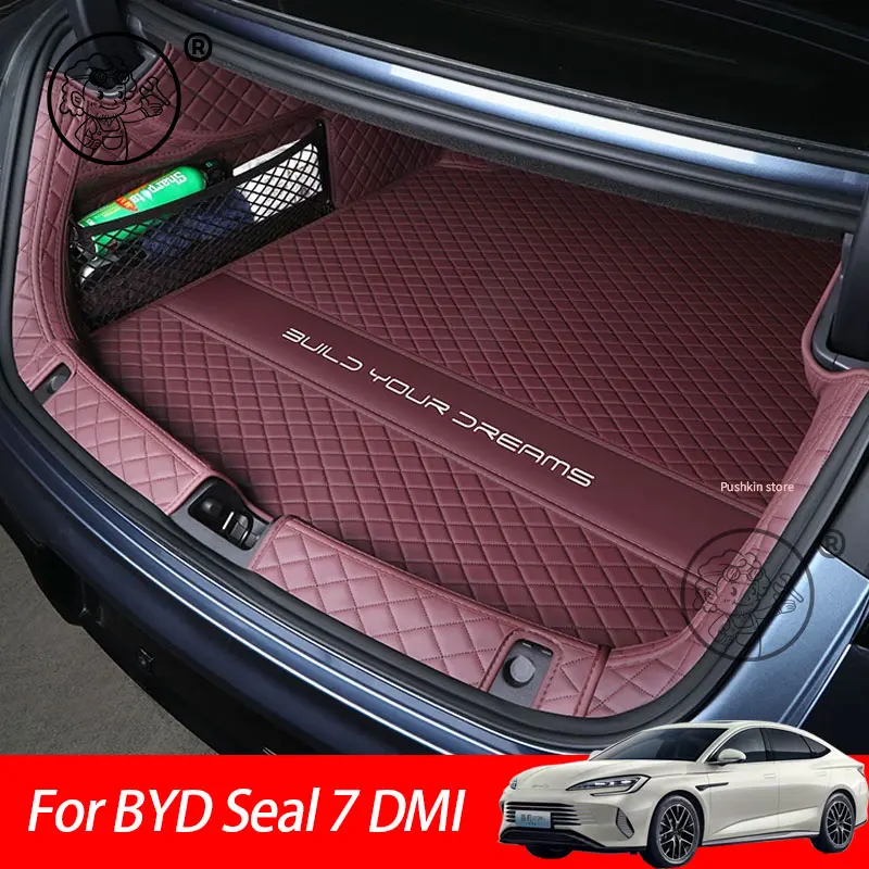 

Коврик в багажник из кожи для BYD Seal 7 DMI SEAL 07 DMI 2025 2026, водонепроницаемый, для хранения, аксессуар для интерьера автомобиля