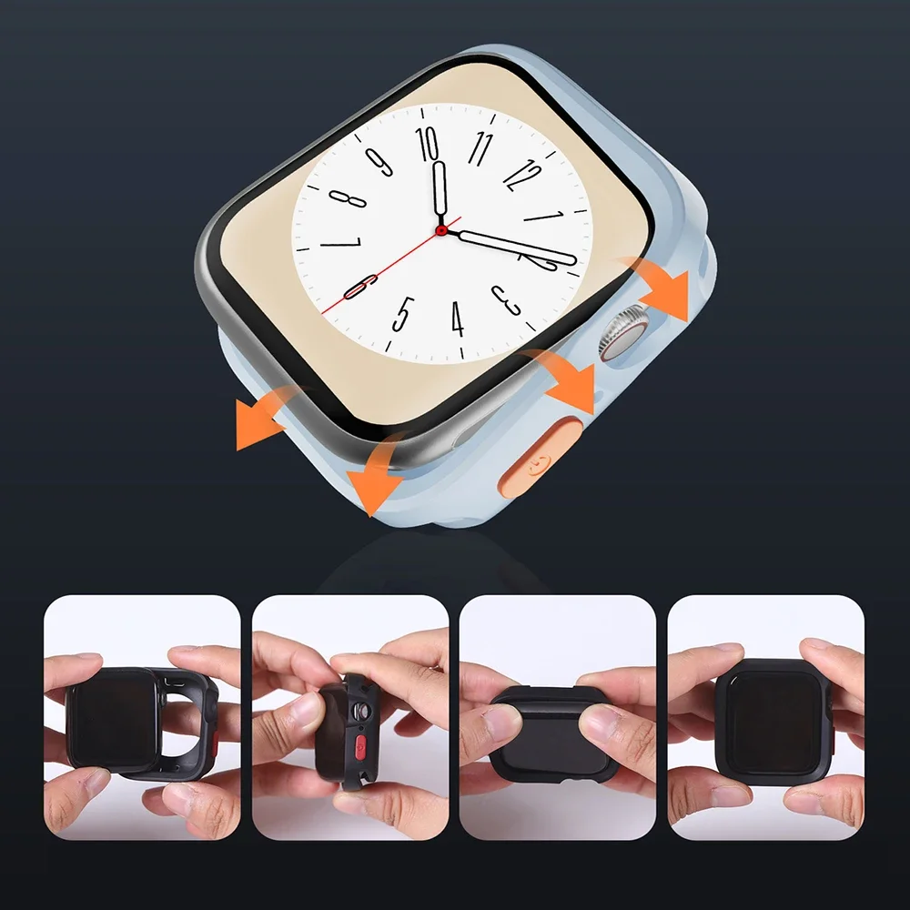 Funda protectora para Apple Watch 49mm 41mm 45mm 40mm 44mm TPU suave a prueba de golpes parachoques cubierta a prueba de caídas iWatch Ultra SE 9 8 7 6 5 4