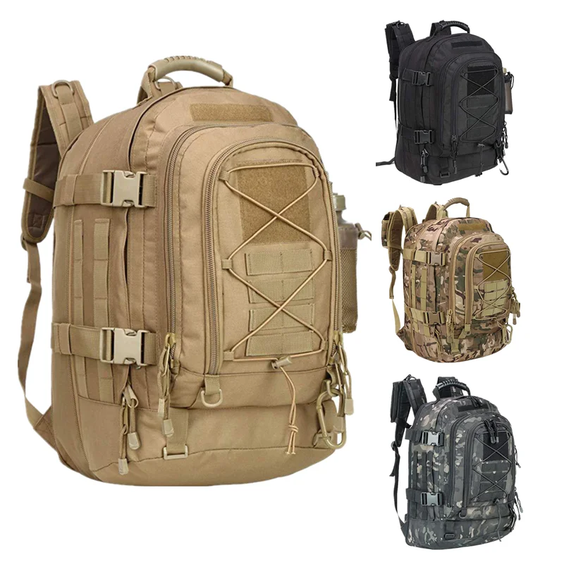 60L Tactical Backpack Molle Assault Rucksack 3P Outdoor Travel Hiking Rucksacks Camping Hunting Climbing Bags Simple All-Match