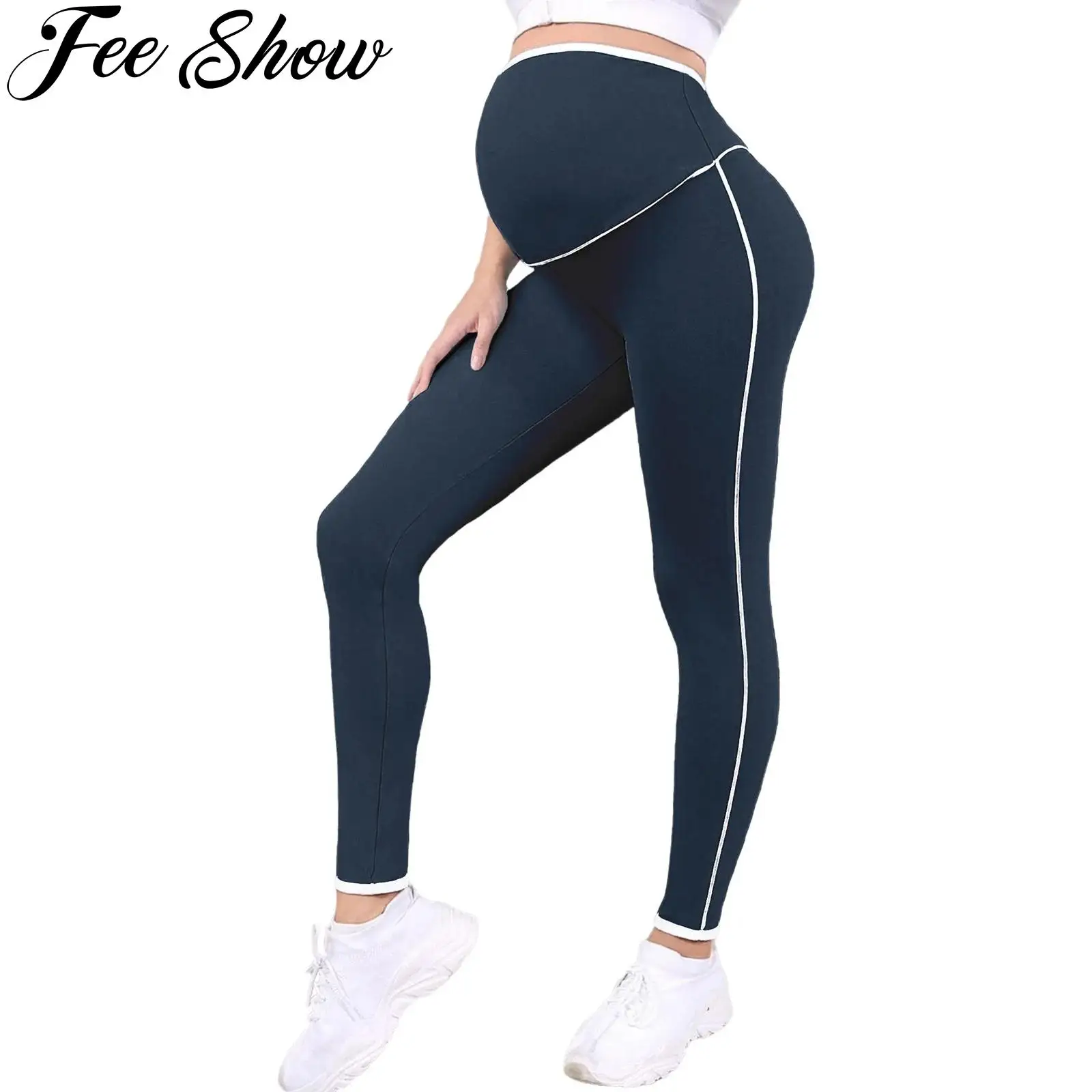 

Женские леггинсы для йоги для беременных с высокой талией над животом, мягкие эластичные брюки для тренировок, колготки для спорта, фитнеса, активная одежда