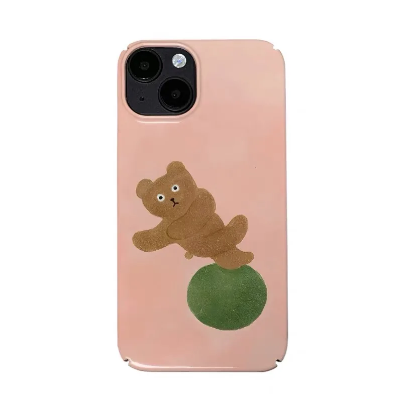 

Pink Acrobatic Bear Art Phone Case for IPHONE 17 Air 16E 15 PROMAX 14 Plus 13 12 MINI 11PRO 16Plus XR XS MAX Acrylic Phone Cover
