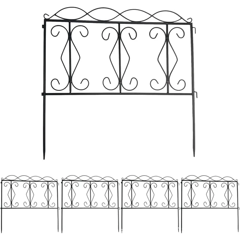 

60 * 60Cm courtyard garden decorative wrought iron fence, flower bed lawn partition fence, green landscape fence