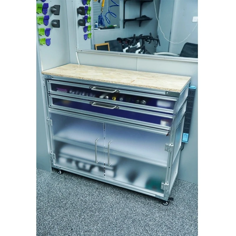 Простой шкаф Ousong с алюминиевым профилем, боковой акриловый шкаф для подготовки еды, обеденный боковой шкаф