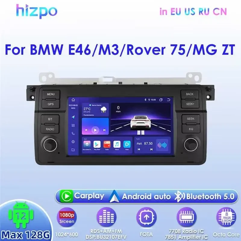 Car Intelligent Systems CarPlay Android AutoRadio Multimedia Player Stereo For BMW E46 3 Series M3 318/320/325/330/335 1998-2005