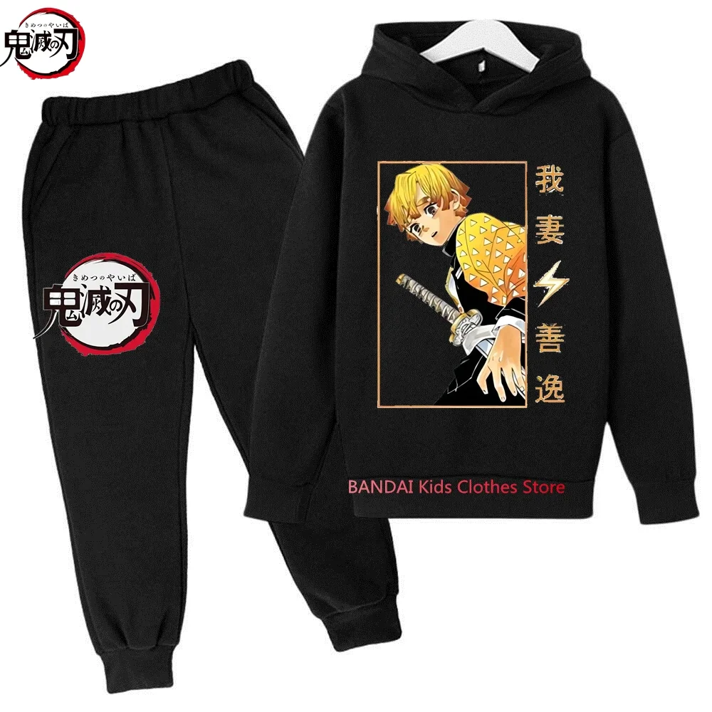 Kids Demon Slayer Kimetsu no Yaiba Hoodies Clothes Spring Sweatshirt Long Pant 2pcs Outfits Set Shinobu KochClothing