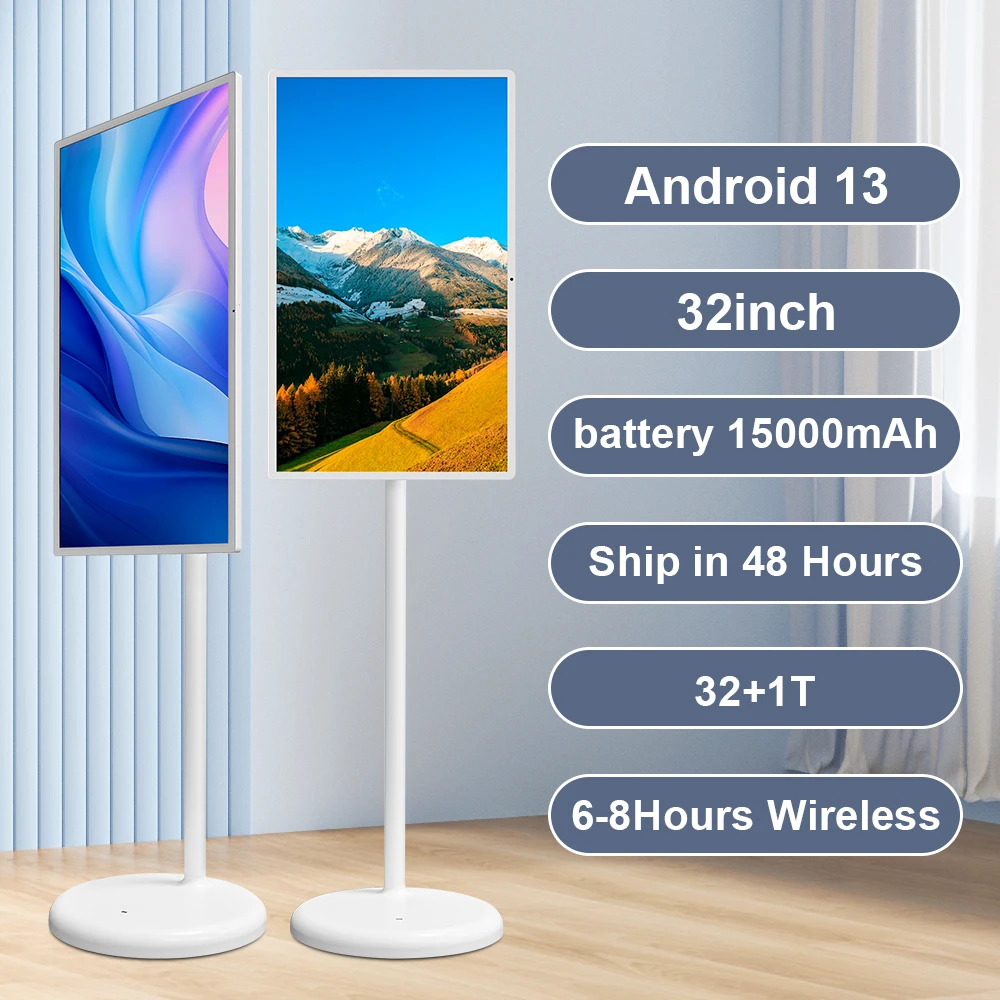 For 32 Smart TV Camera Vertical Display Capacitive Touch Mobile Screen 1920 * 1080 Portable Smart TV Android