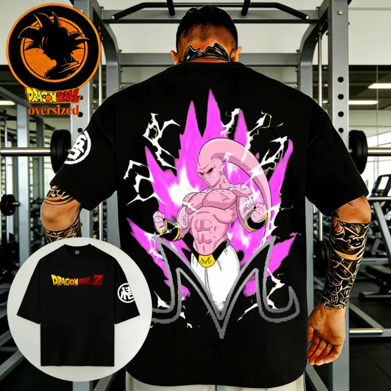 

Летняя футболка унисекс 2026 года с принтом Драгонболл: ретро-футболка оверсайз из высококачественного хлопка с изображением Дьявольского Буу, повседневная, для мужчин и детей