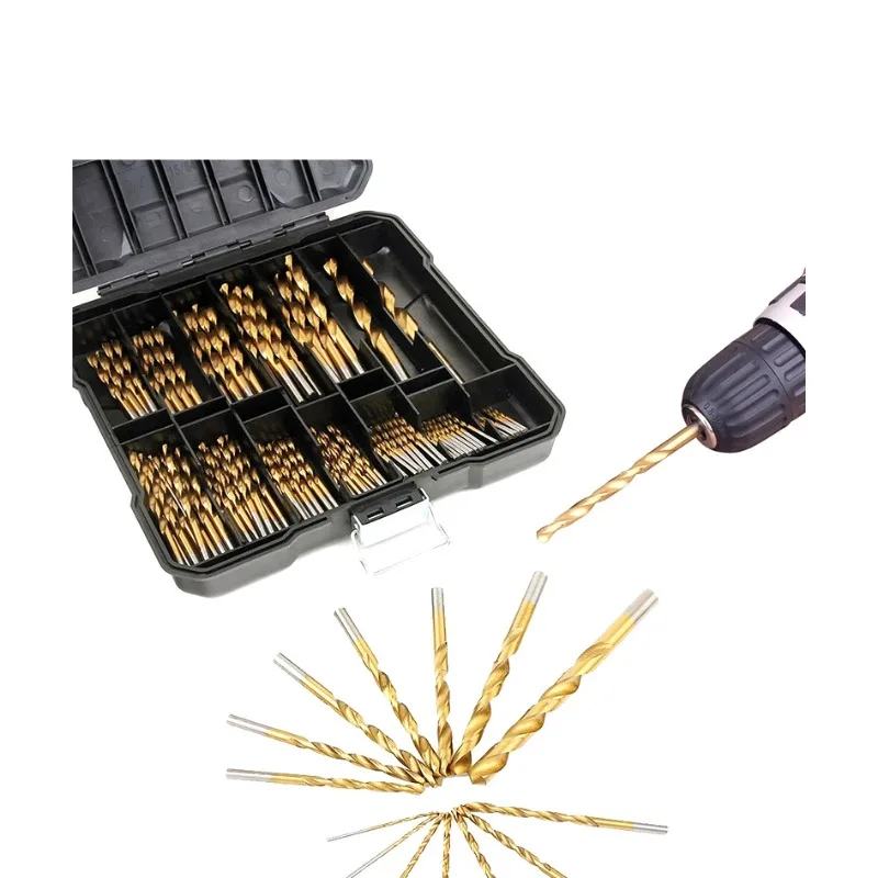 99 個のチタンドリルビットセット高速度鋼ドリルビット鋼板木材プラスチック金属銅合金木工用穴オープナー用