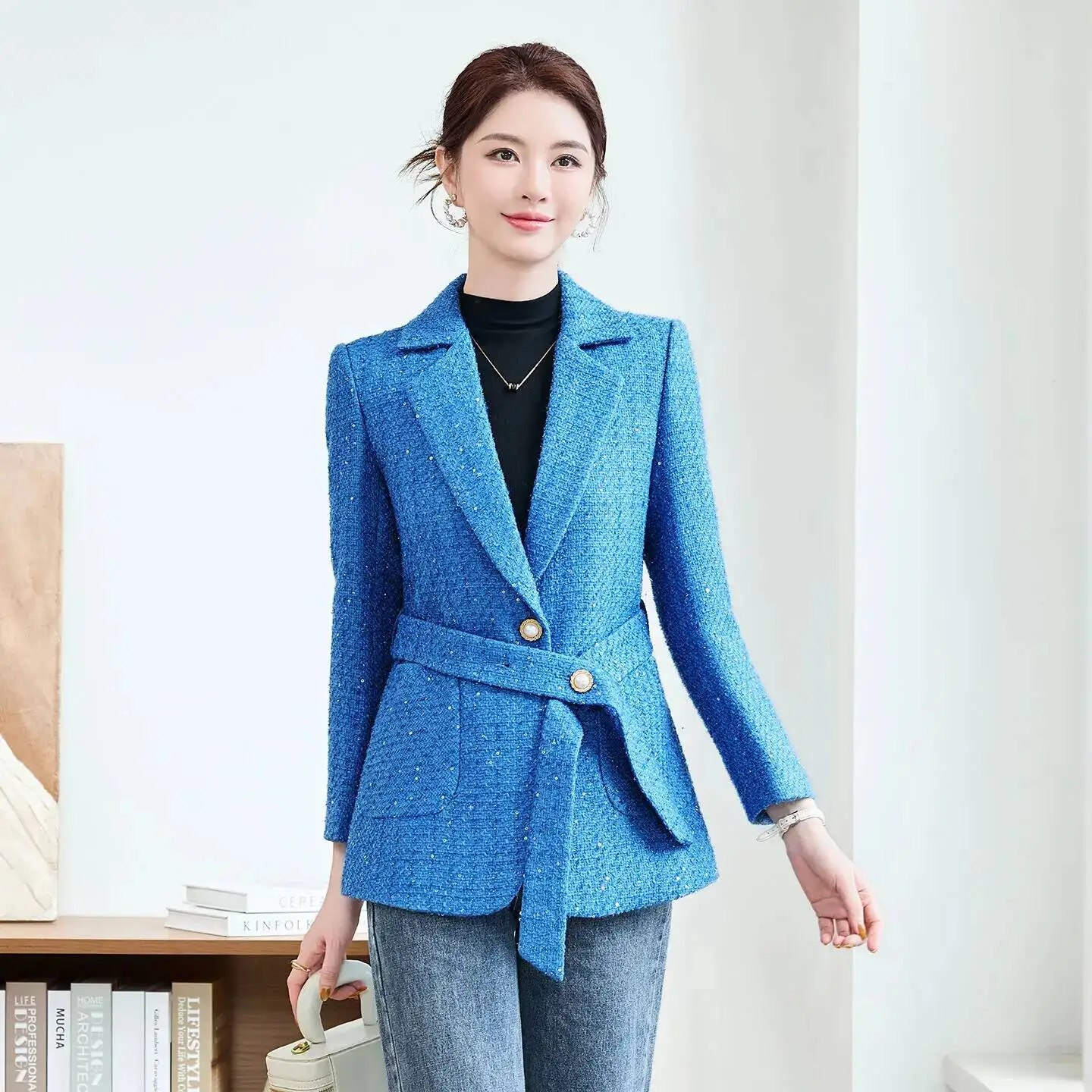 Autumn Winter Formal Elegant Styles Blazers Jackets Coat Professional Career Interview Outwear Tops Clothes Office Ladies
