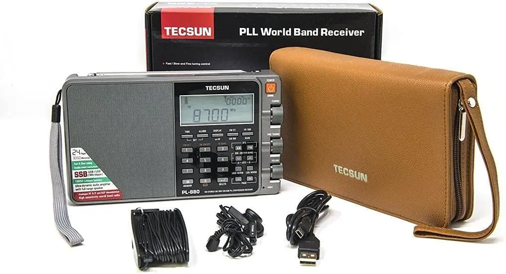 PL880 Radio numérique portable à ondes courtes AM/FM à double conversion PLL à ondes longues avec réception SSB (bande simple face)