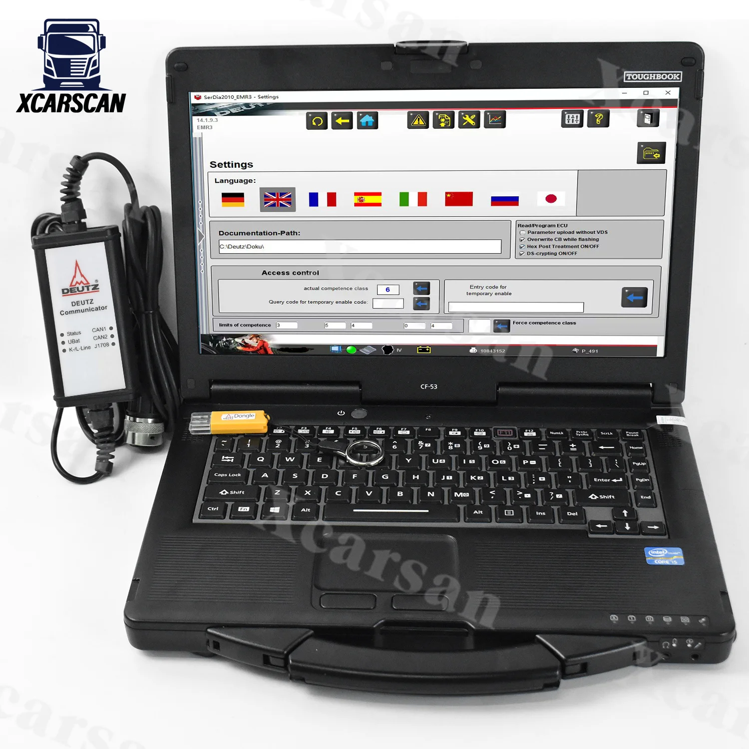 For Deutz serdia2010 CF53 Laptop Deutz decom Dongle EMR4 6 engine communicator Truck For deutz diagnostic tool