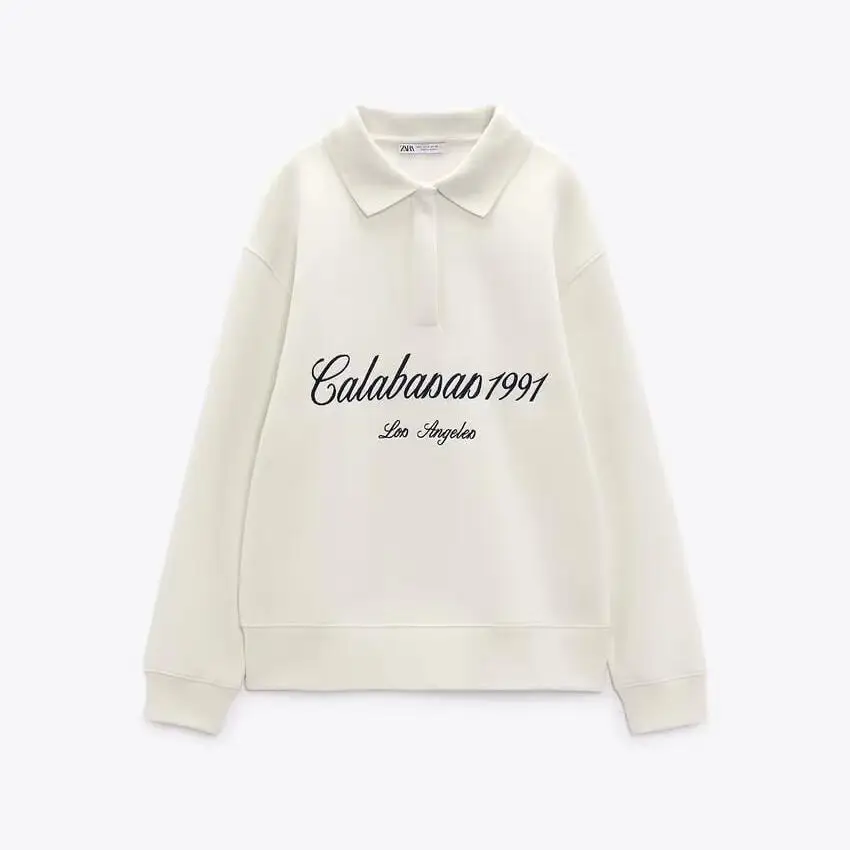 Sweat ample imprimé Ne printemps 2025 femme Faion College Sle 8-24 ans régulier Sve Long Sve