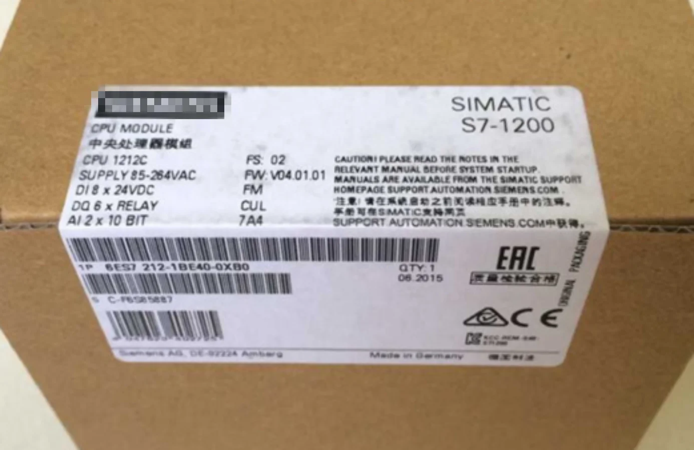 

1PCS 6ES7212-1BE40-0XB0 NEW 100% Quality Assurance 6ES7212-1BE40-OXBO