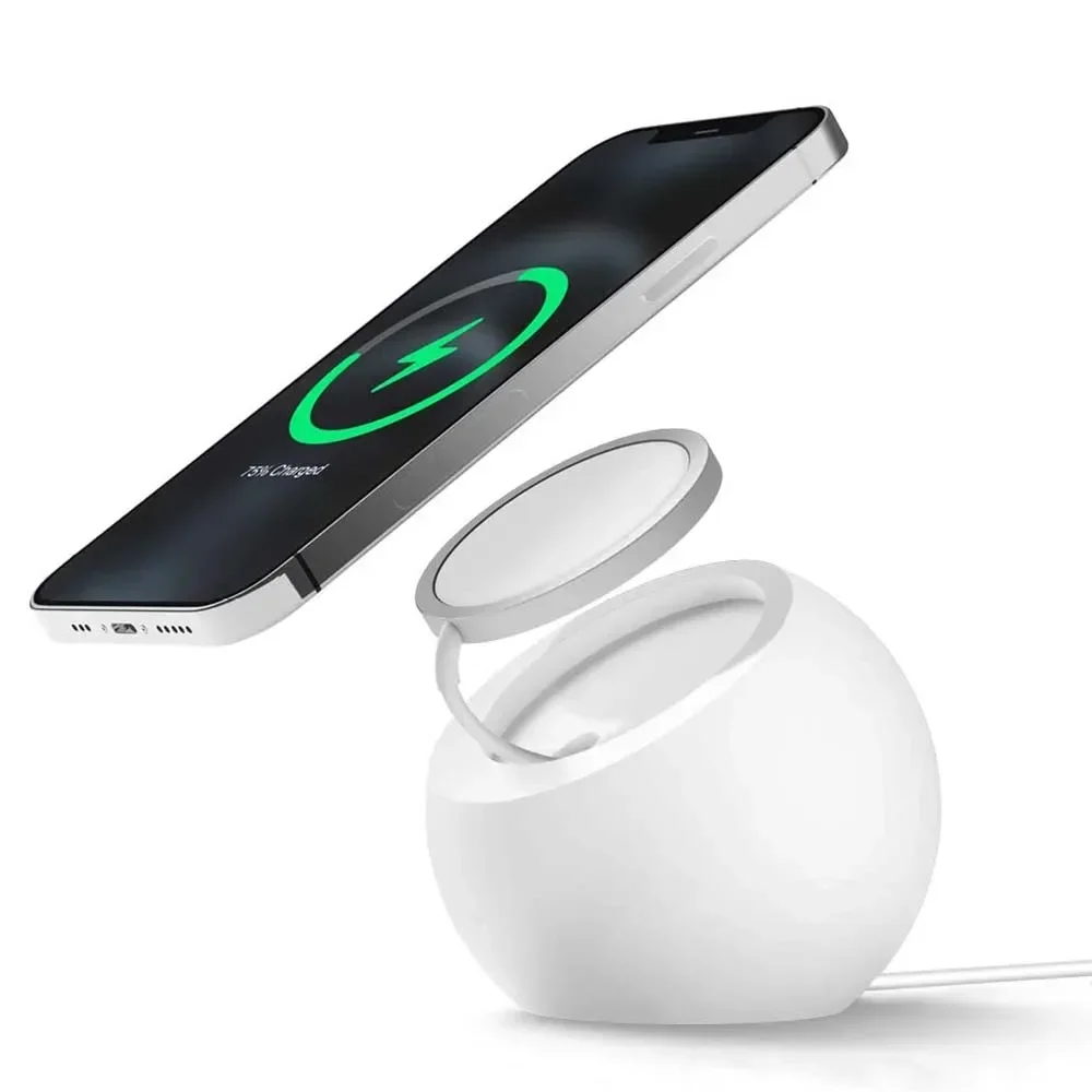 

For Magsafe Charger Holder Stand Charging Dock Station Base Ball Shape Silicone for Apple iPhone Wireless Magnetic Magsafe Stand