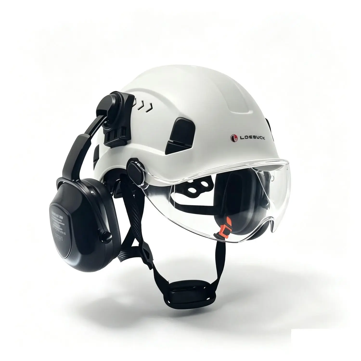 LOEBUCK Ultra-light American Protective Helmet Breathable Soundproof Earmuffs Goggles,Climbing Work Protective Cap