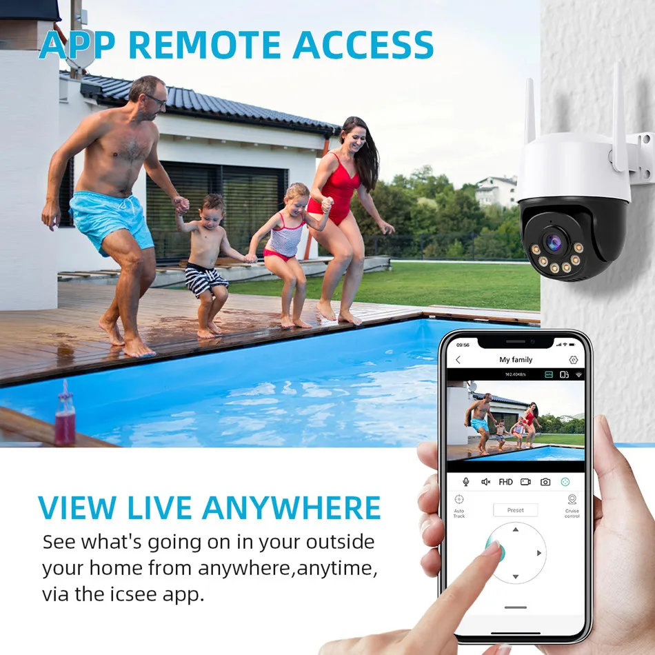 4K 8MP 2K 4MP PTZ WIFI Camera HD Outdoor IP Camera  AI Auto Tracking Security Protect CCTV Surveillance ICSEE smart home IP66