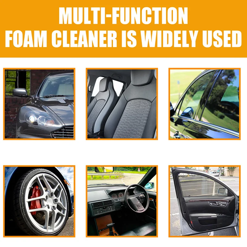 Multi Functional Foam Cleaner For Car Interior Decontamination And Cleaning Leather Seat Foam Head Cleaner Prevent Discoloration