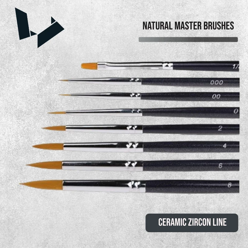 7Pcs/Kit Natural Master Brushes Ceramic Zirconia Line Brush Porcelain Ceramic Marker for Dental Laboratory