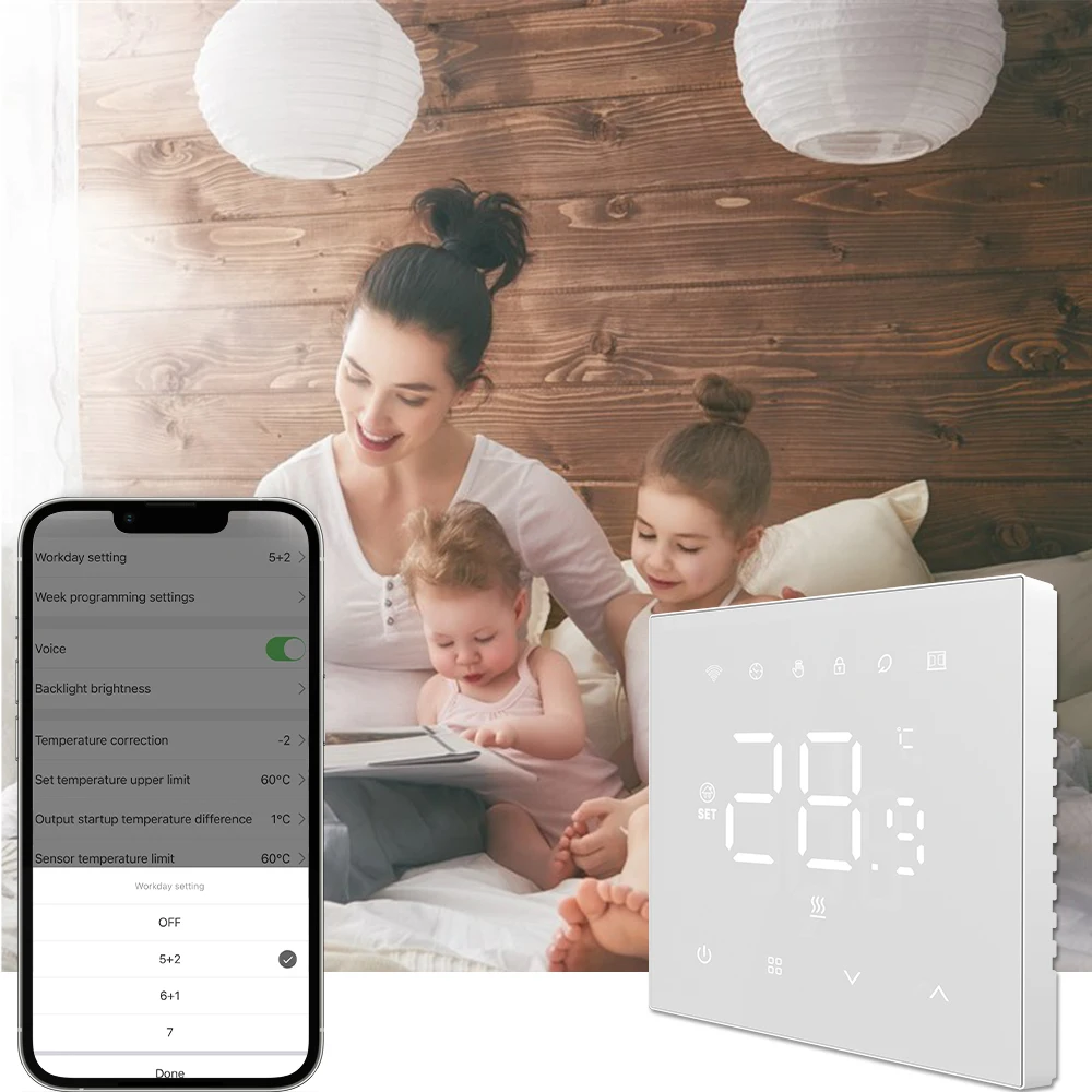 AVATTO Tuya WiFi Smart Thermostat Underfloor Heating System for Gas Boiler Electric Heating Work with Alexa Google Home