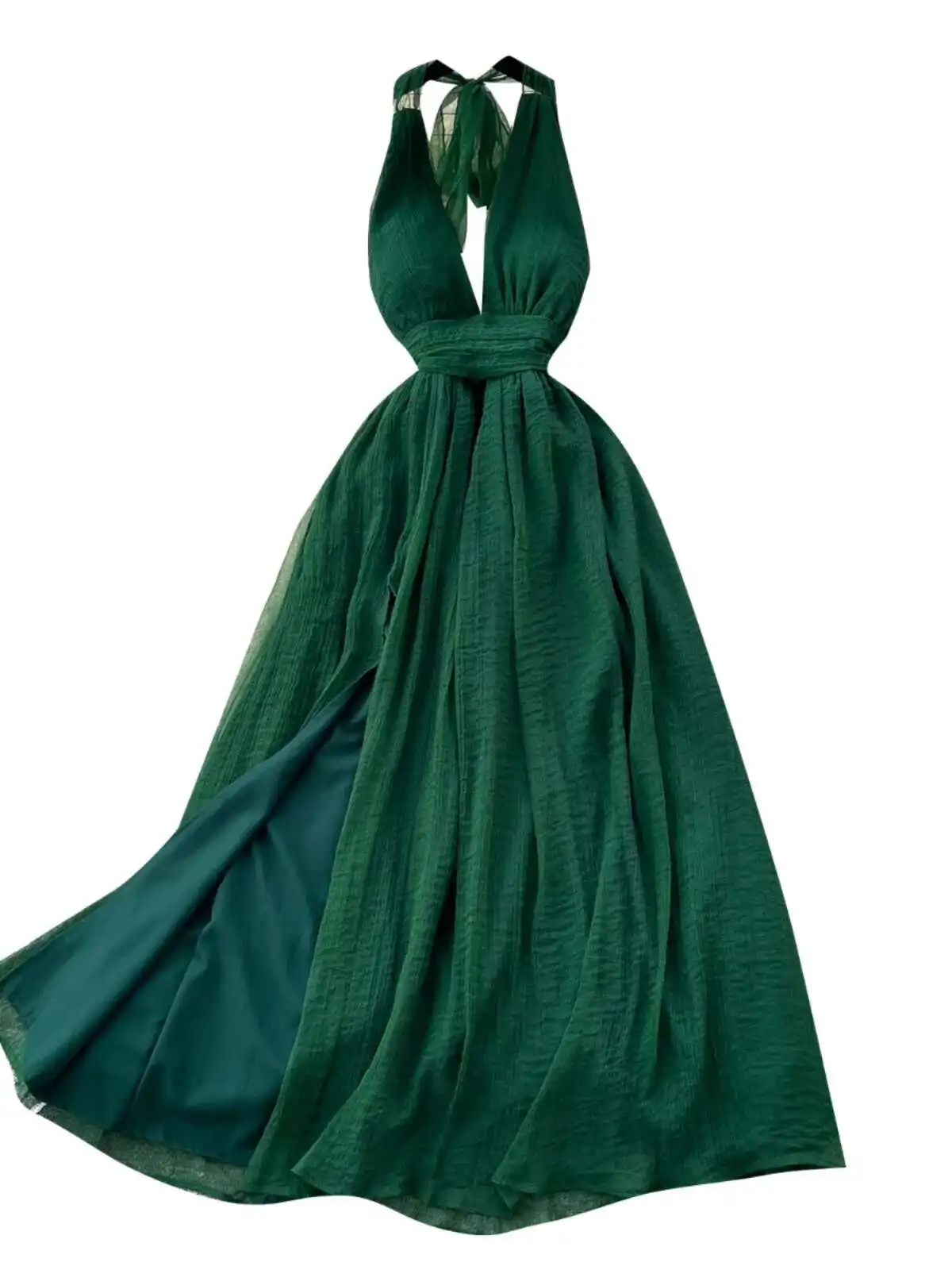 أنيقة الرسن فساتين طويلة النساء عطلة الصيف مثير عارية الذراعين المنخفضة قطع العميق الخامس الرقبة ملابس الشاطئ شق خمر حفلة ميدي فيستدوس