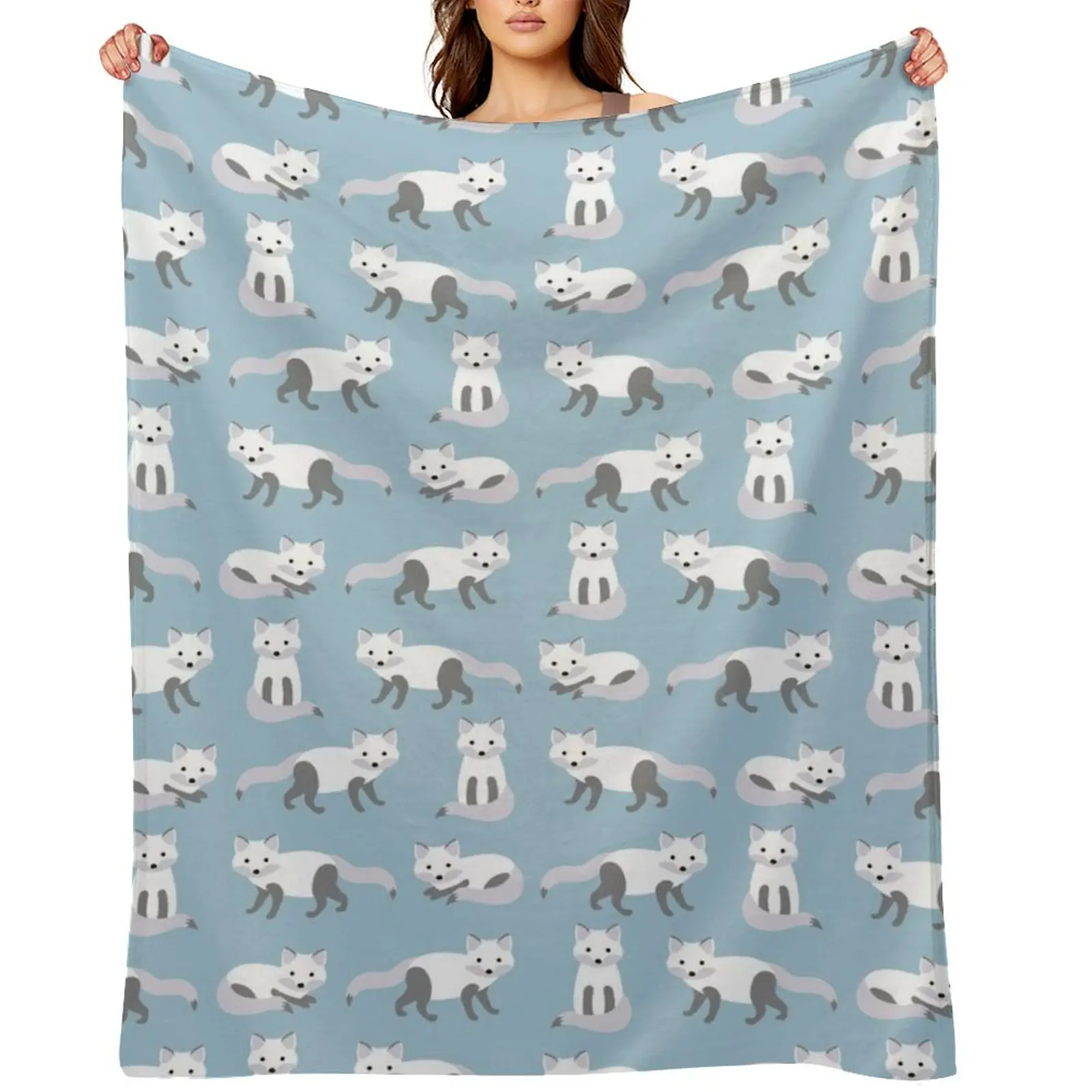 

Arctic Fox Pattern Throw Blanket Thermal Luxury Designer Luxury Blankets