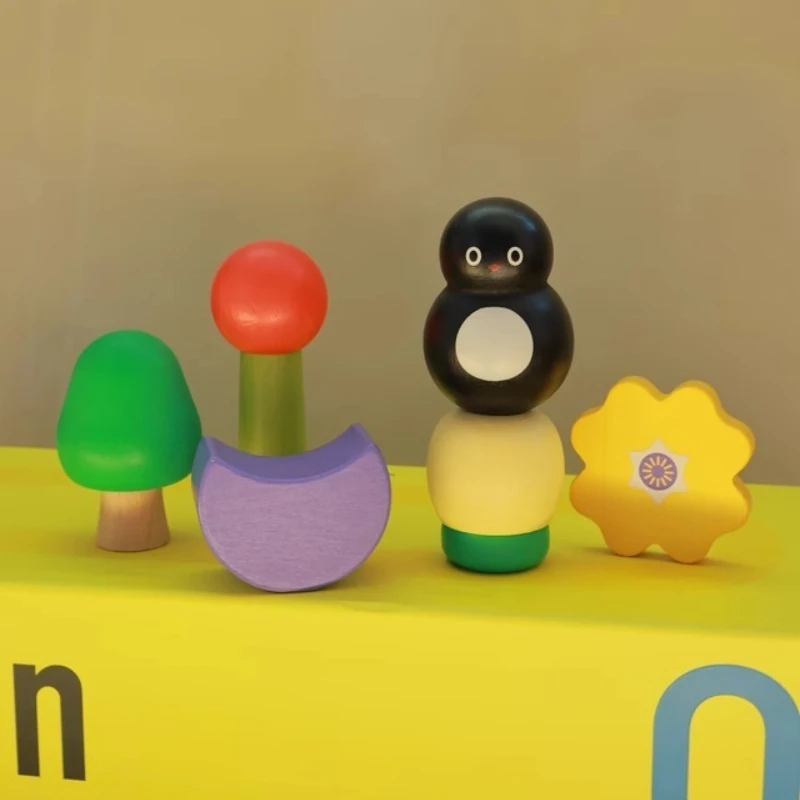 나무 몬테소리 블록 장난감 세트 안전한 아기 유아 교육용 블록 퍼즐 감각 장난감 큰 블록 쉽게 잡을 수 있음