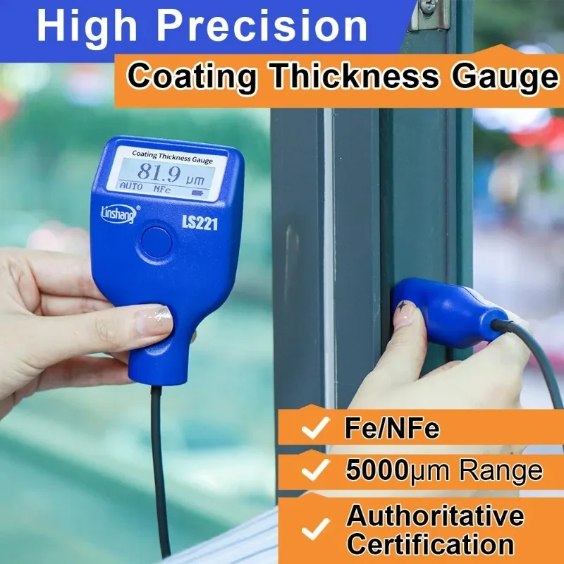 

[2026] Hot Sale LS221 Coating Thickness Measuring Meter Powder Tester 5000μm Aluminum Coating Thickness Gauge With Extern