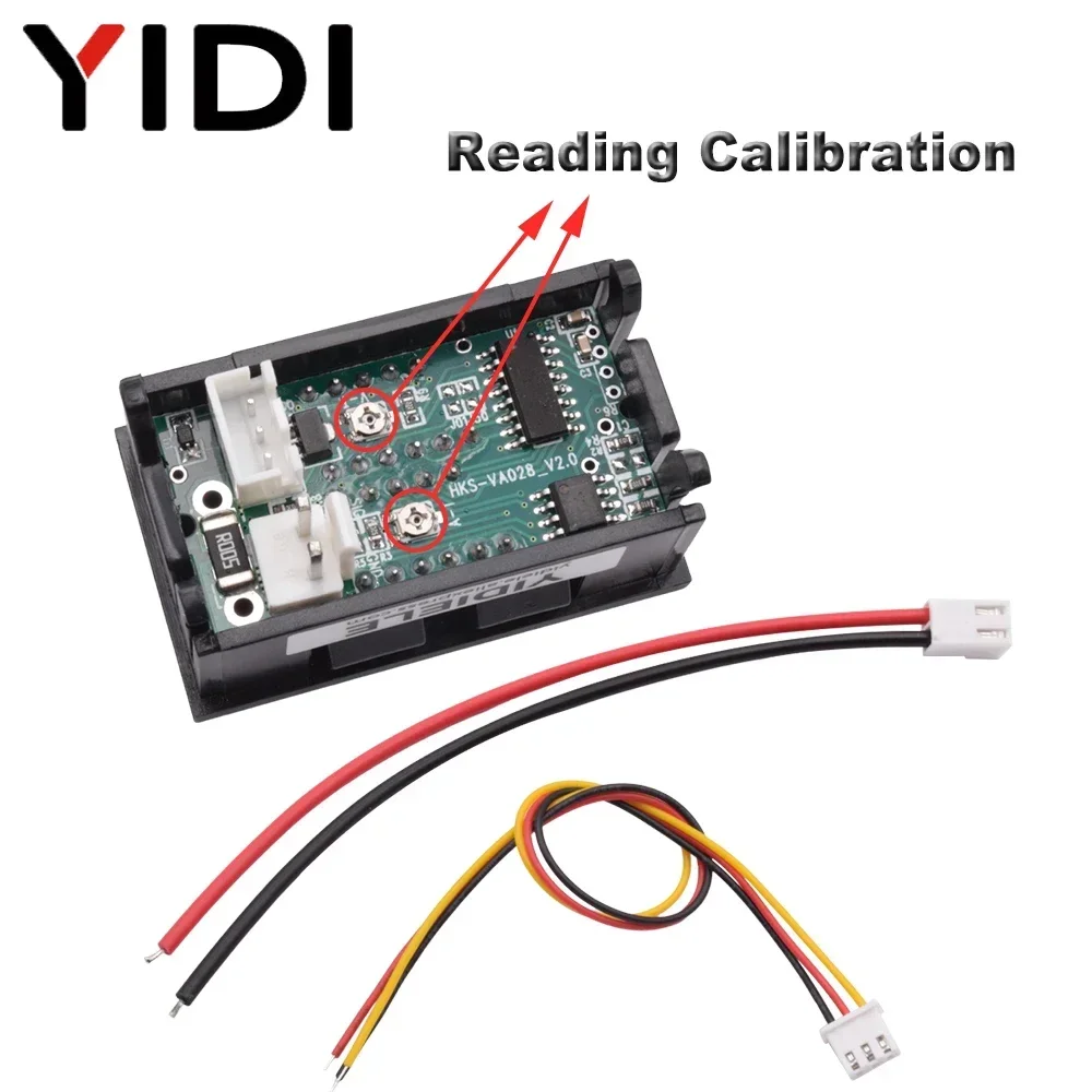 Imagem -05 - Polegada Led Digital Display Medidor de Tensão Atual dc 0100v 0-1a 0-10a Amperímetro Voltímetro Calibrar Leitura Volt Amp Detector 0.56