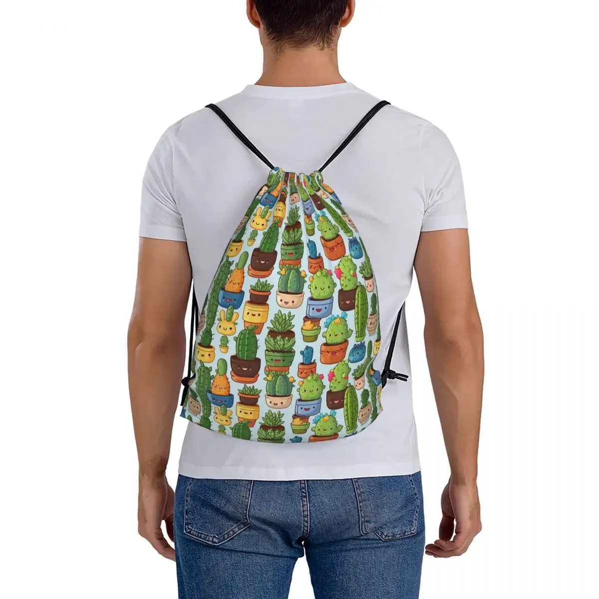 Mochila Adorable Cactus Delight - Whimsical Desert Charm, bolsas con cordón portátiles, paquete de cordón, bolsa deportiva de bolsillo para hombre y mujer