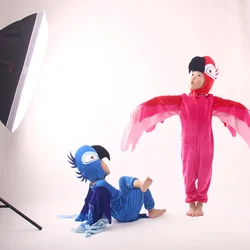 New Kids Parrot Cosplay Costumes Adult Children's Dress Up Birds Jumpsuit Cosplay Set Carnival Props Purim Fancy Party Birthday