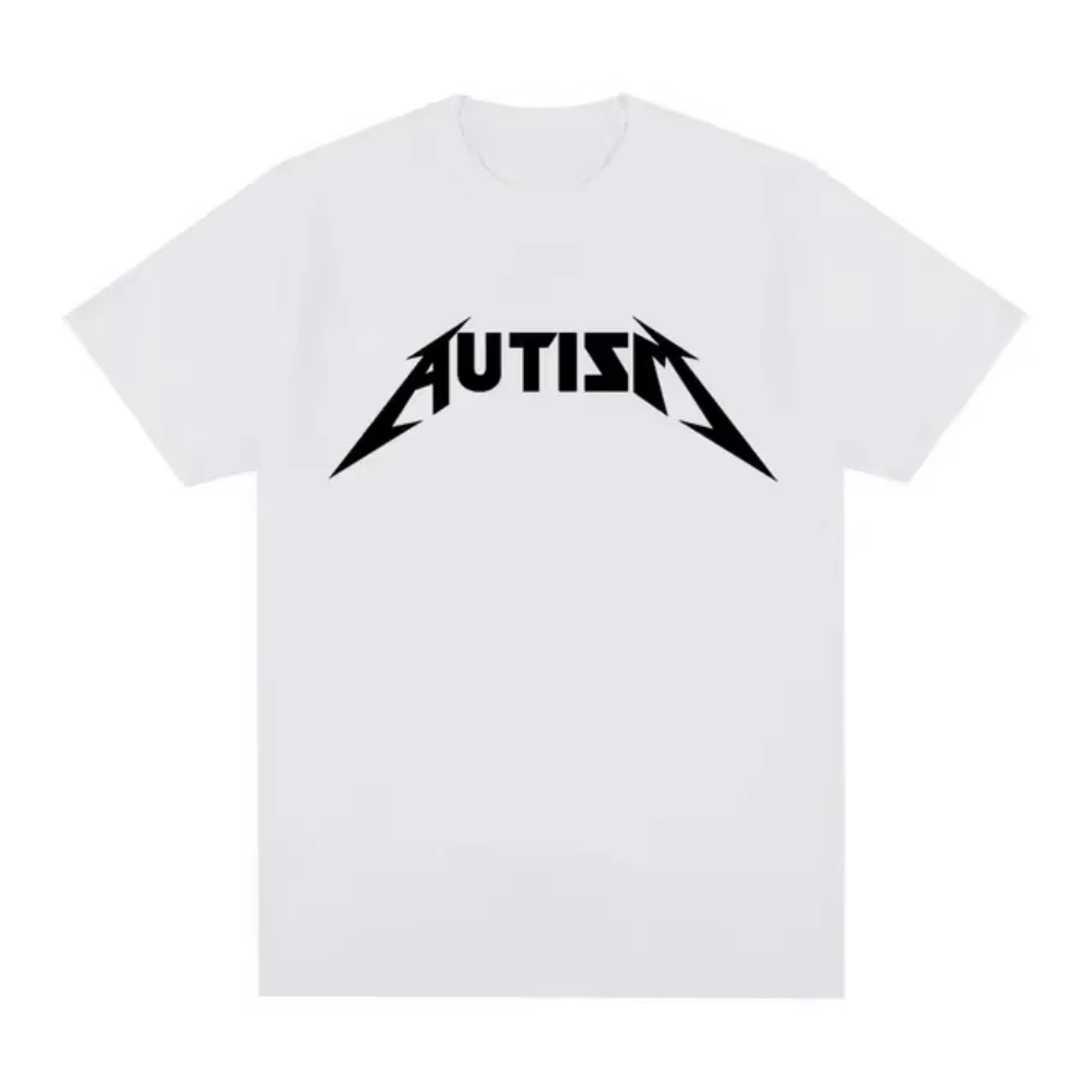 Autyzm Metal Rock Buff Koty Meme Koszulka Męska Damska Moda Hip Hop Krótki Rękaw Oversize T-shirty Letnia Sportowa Luźna Koszulka Top