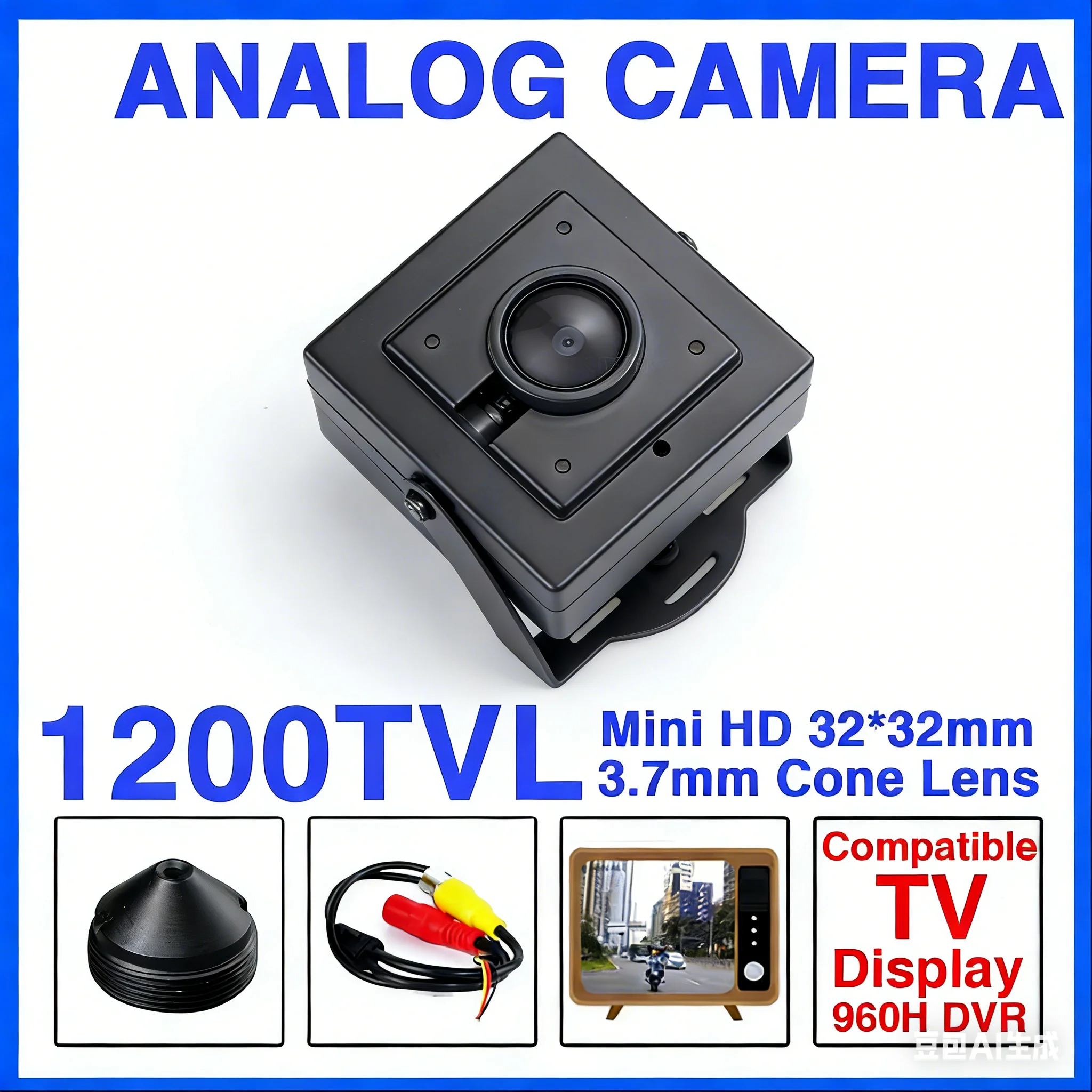 

Аналоговый HD Мини CCTV CVBS Металлическое видео дневного света Супер маленький 32x32 мм Домашний автомобиль 3,7 мм Конусный кронштейн для объектива Совместимый ТВ
