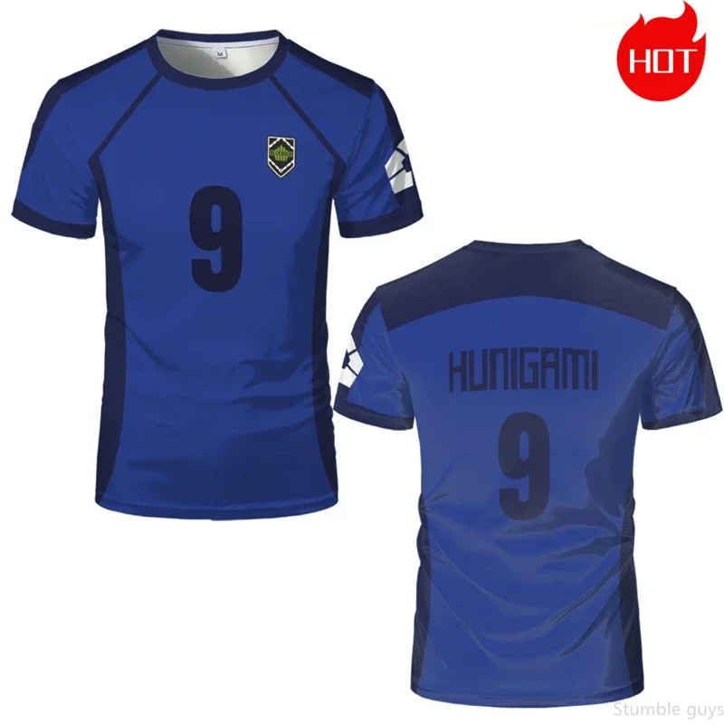 Blaues Locker Room Cosplay Grafik-T-Shirt Anime Fußballtrikot Jungenkleidung Mädchen Kurzarm Harajuku Freizeitoberteile