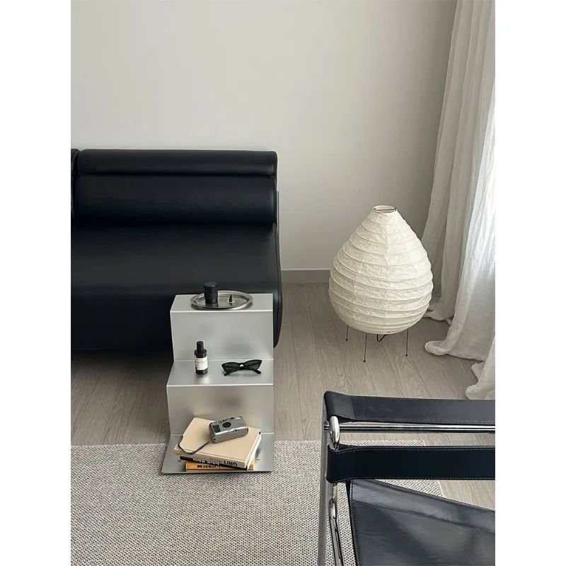 

Modern simple Nordic style trapezoidal bedside table side storage rack bedroom bedside light luxury