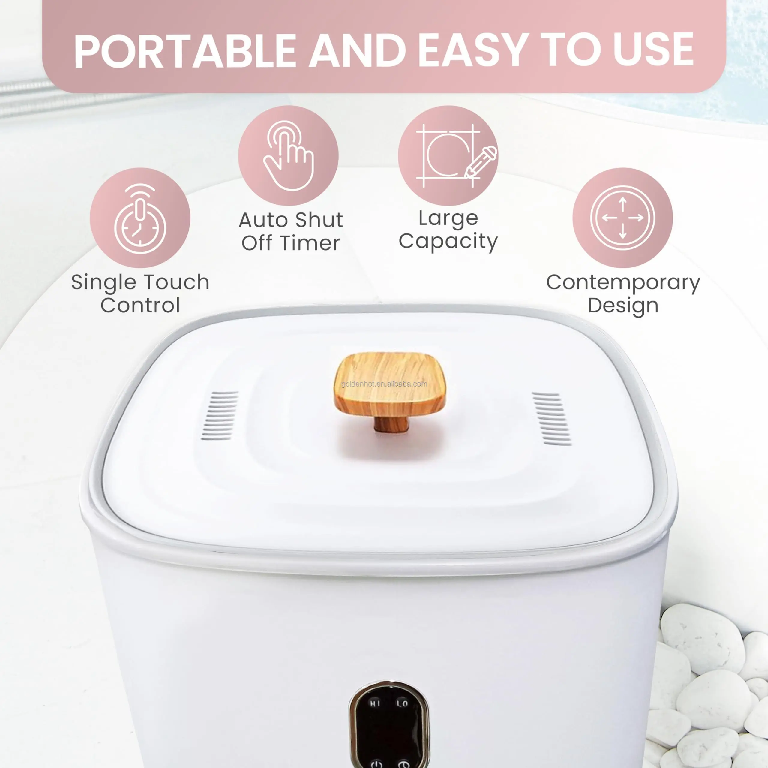 Smart Towel Warmer Bucket With Safe Heating Timer Compact Size CE Approved Bathroom Accessory