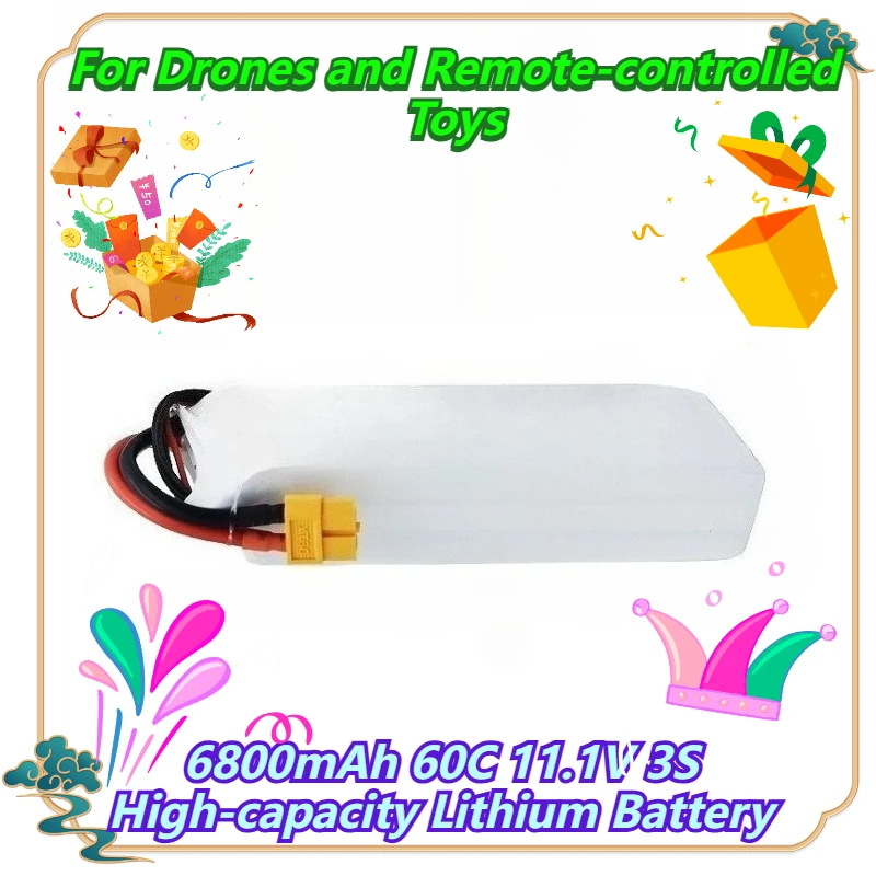 

6800mAh 60C 11.1V 3S High-capacity Lithium Battery For Drones and Remote-controlled Toys