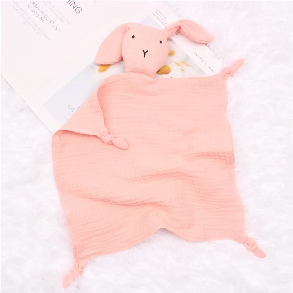 Baby Cotton Towel Baby Sleep Doll Rabbit Spit Towel Children\'s Blanket Multicolor