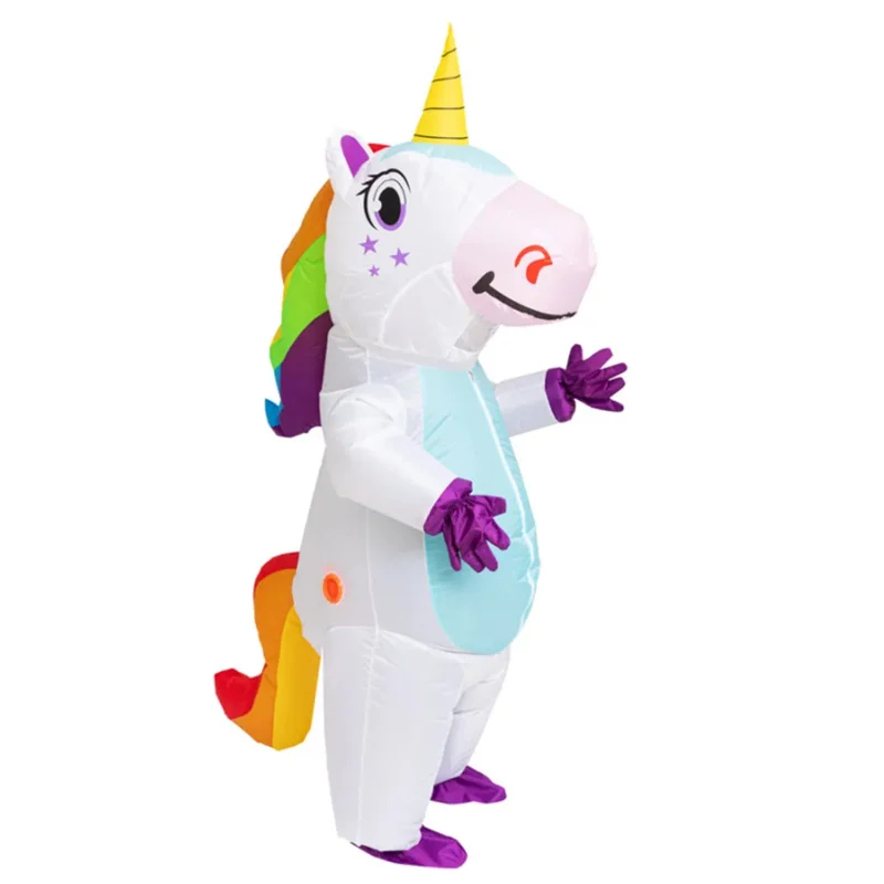 Inflatable Unicorn Costume Adult Rainbow Halloween Costumes for Wommen Men Adult Carnival Mascot Purim Christmas Cosplay Gift MS