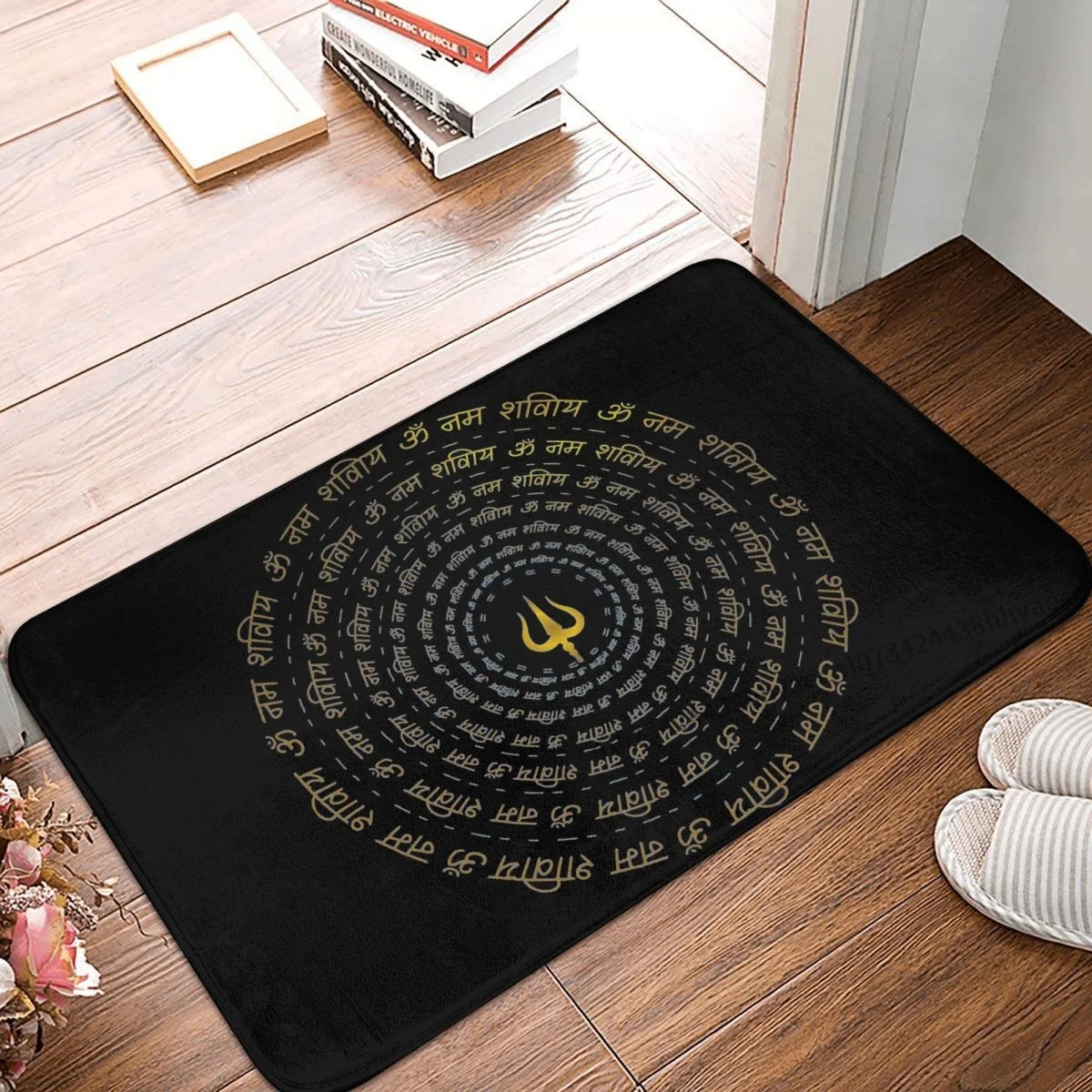 Shiva LordShiva India Hindu God Bathroom Non-Slip Carpet Shivaay Lingam Flannel Mat Entrance Door Doormat Floor Decor Rug