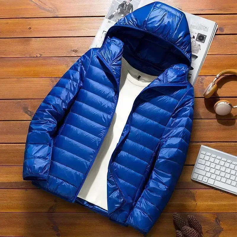 Chaqueta corta fina y ligera con relleno de algodón para hombre, abrigo ultrafino juvenil con cuello levantado, otoño/invierno, nuevo estilo