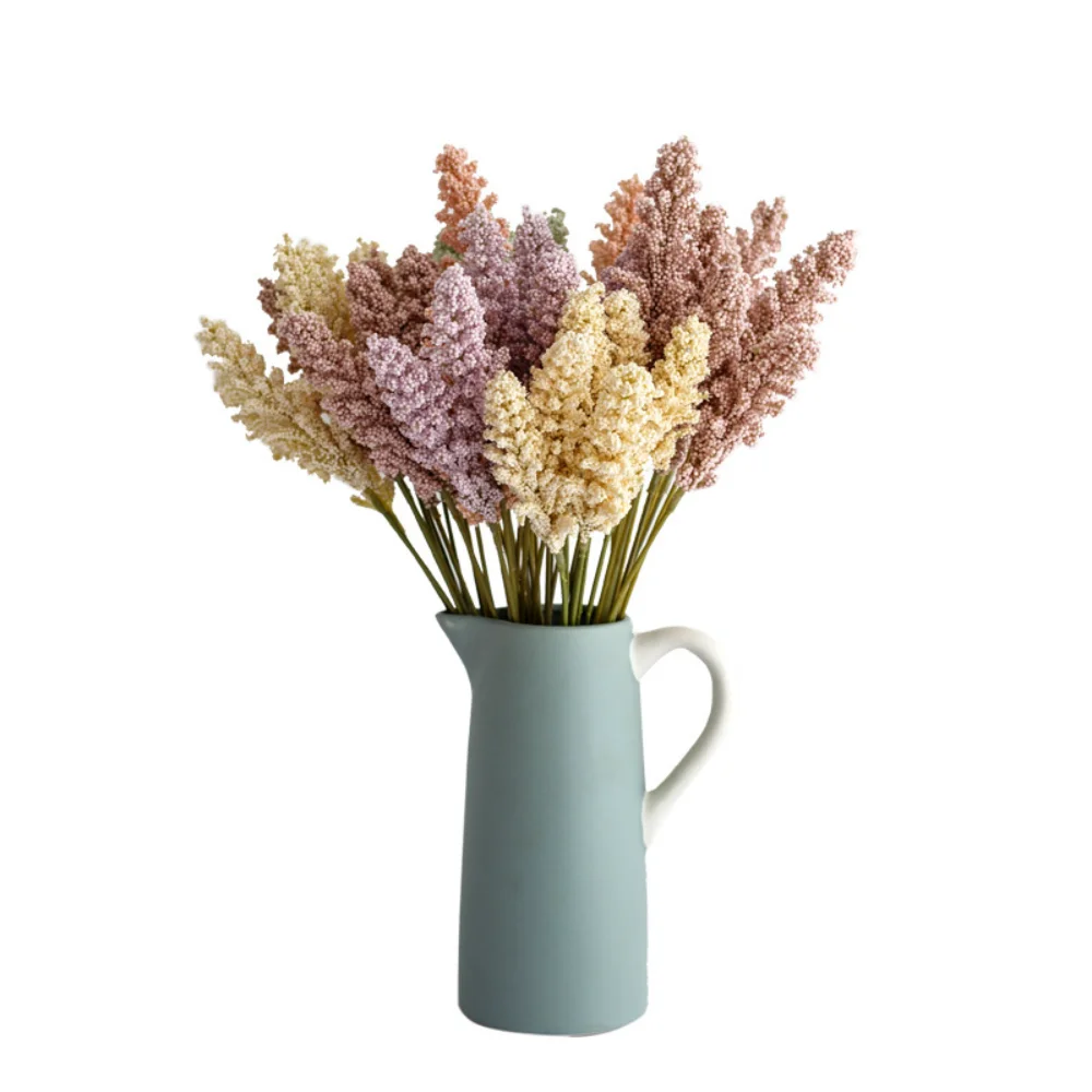 Mini Foam Berry Artificial Artificial Vanilla Foam Berry Spike Silk Cereals Plant Heap For Wedding Home Decoration Event